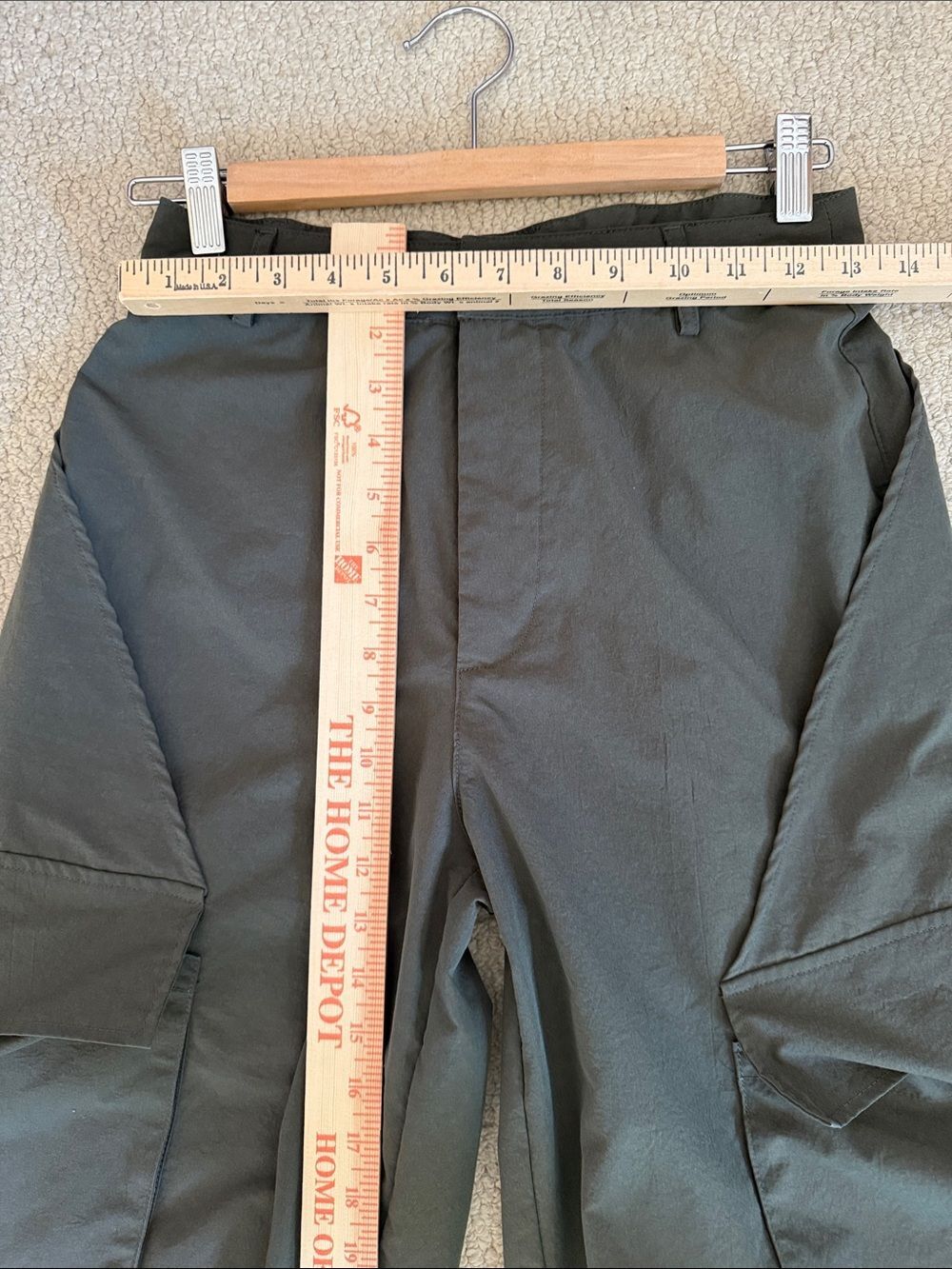Cider Olive Green Wide Cargo Stretch Trousers Pants Size Small - Picture 7 of 10